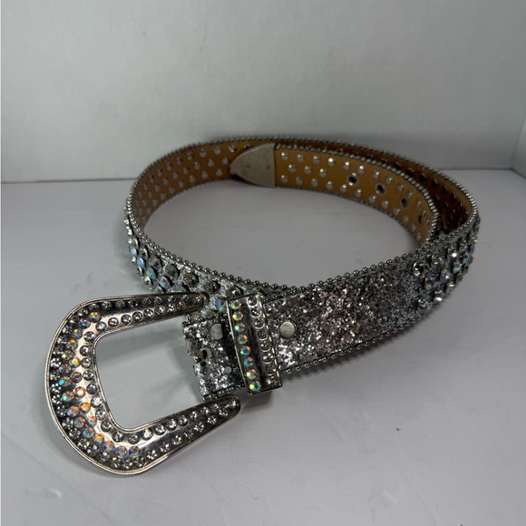 Silver Rhinestone Embellished Belt - Picture 2 of 7